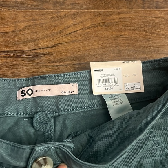 NWT SO Goods for Life Cotton Chino Short, sz 7 - Picture 2 of 5